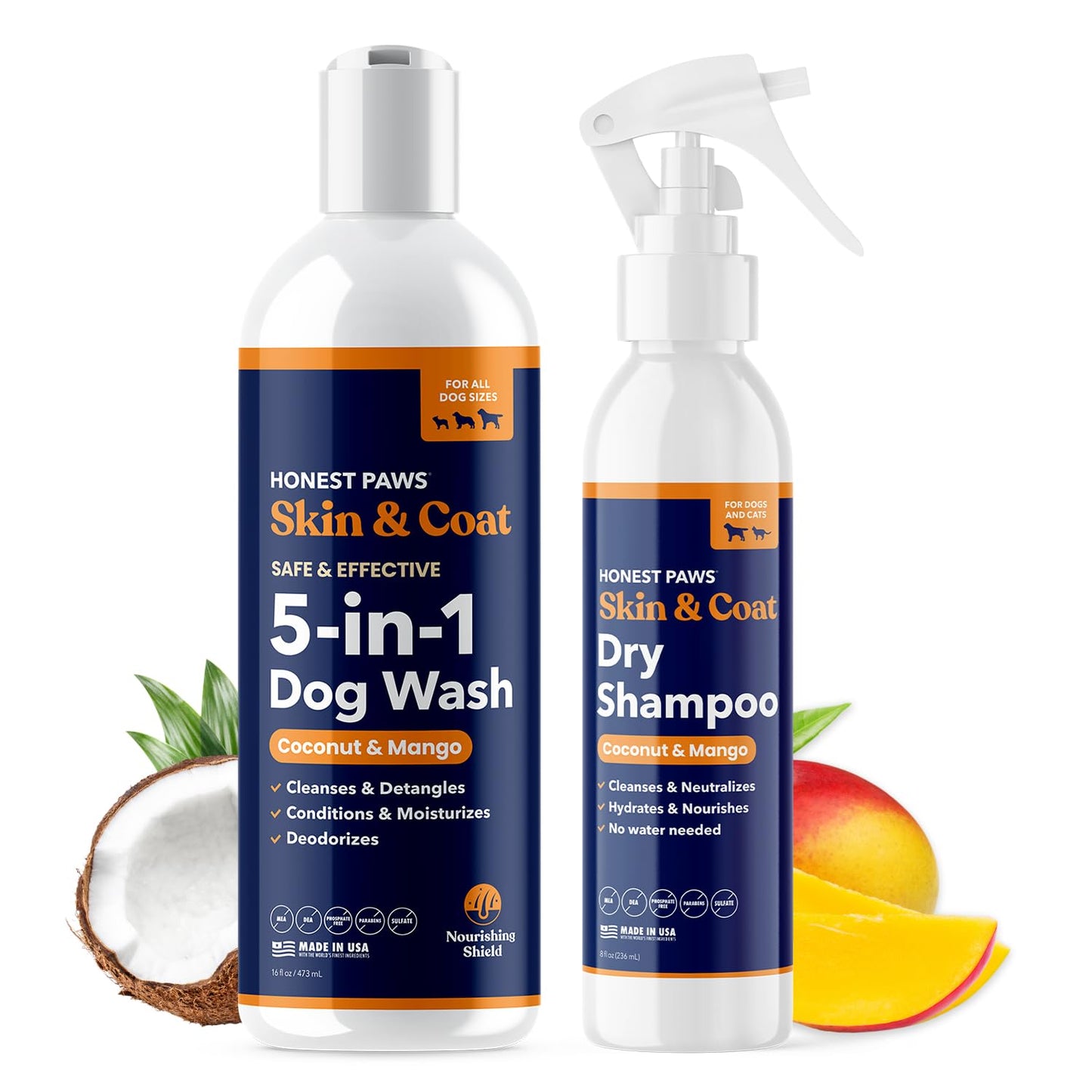 Pawtitas Dog Shampoo and Conditioner All Natural and Hypoallergenic Shampoo for Puppy Made with Certified Organic Natural Herbs Dog Conditioner - 16 Oz Dog Shampoo Made with Eucalyptus & Spearmint