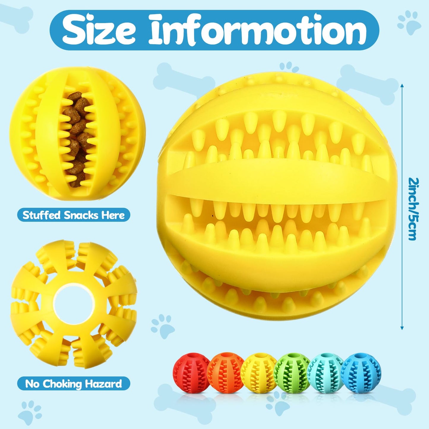 Suilung 12 Pcs Dog Treat Toy Balls Bulk Interactive Dog Puzzle Toys Dispensing Puppy Balls for Teething Chew Enrichment for Boredom and Brain Stimulating Game to Keep Them Busy(Medium)