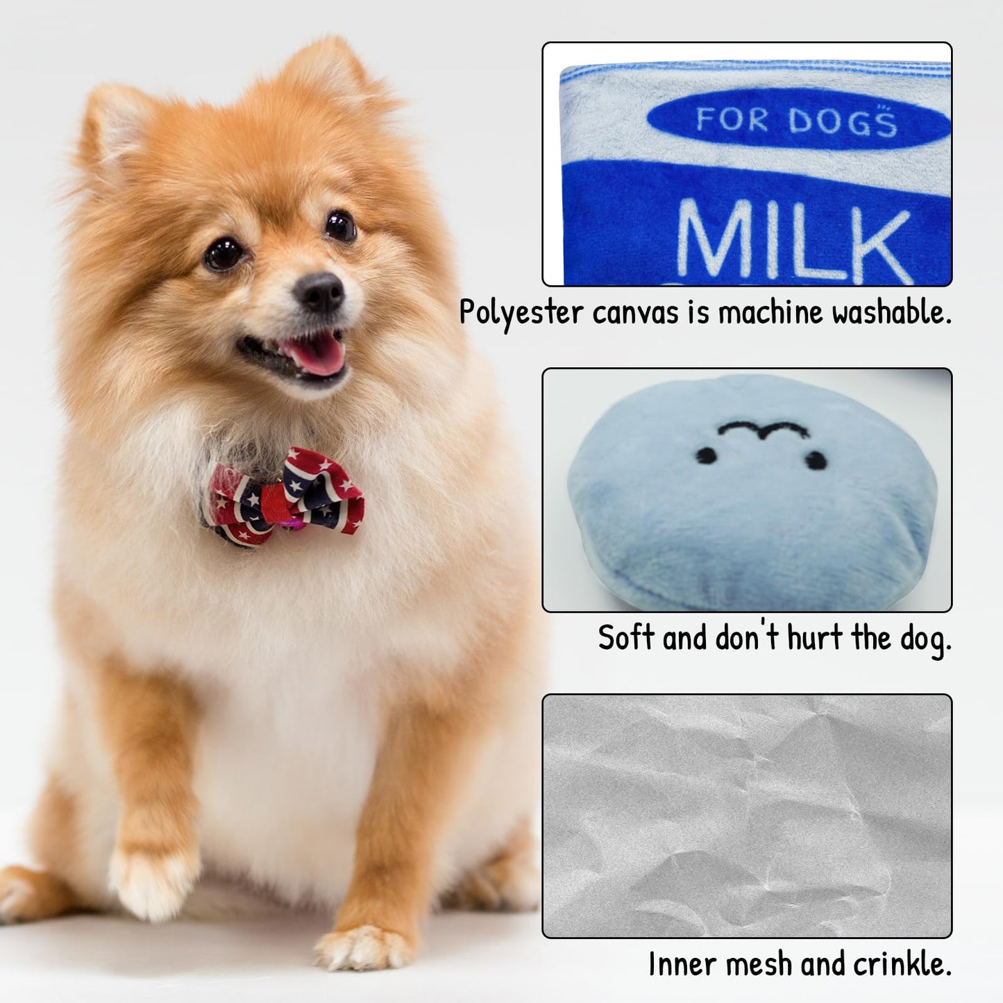 WELOMELO Interactive Treat Puzzle Dog Toy for Boredom and Stimulating, Crinkly Squeaky for Small, Medium and Large Dogs, Snuffle Potato Chips and Cookies (Blue)