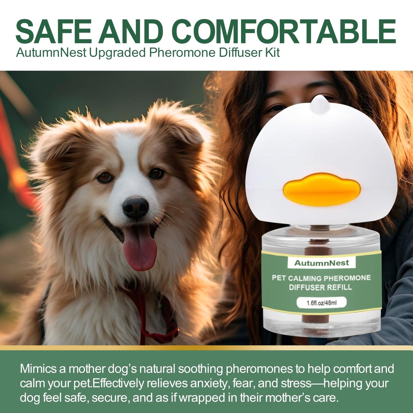 4-In-1 Dog Calming Diffuser Kit with 3 Refills (48ml Each), Plug-in Pheromone Dispenser for Dogs, 90-Day Supply, Covers 700 sq ft, Safe & Odorless Stress Relief Solution, Promotes Relaxed Behavior
