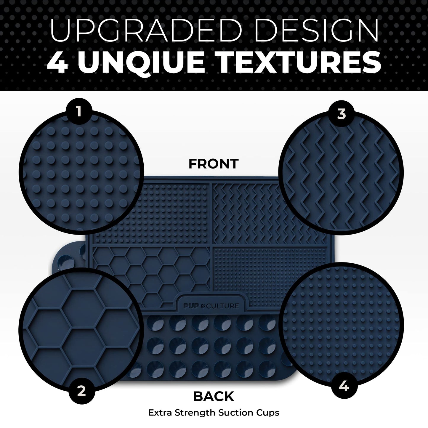 Pup Culture Dog Lick Mat for Dogs, Feeding Pad for Anxious Pets Plus 4 Different Puzzles for Mental Stimulation for Dogs - Supports Mental, Dental, and Digestive Health, Bite Resistant and Heavy Duty