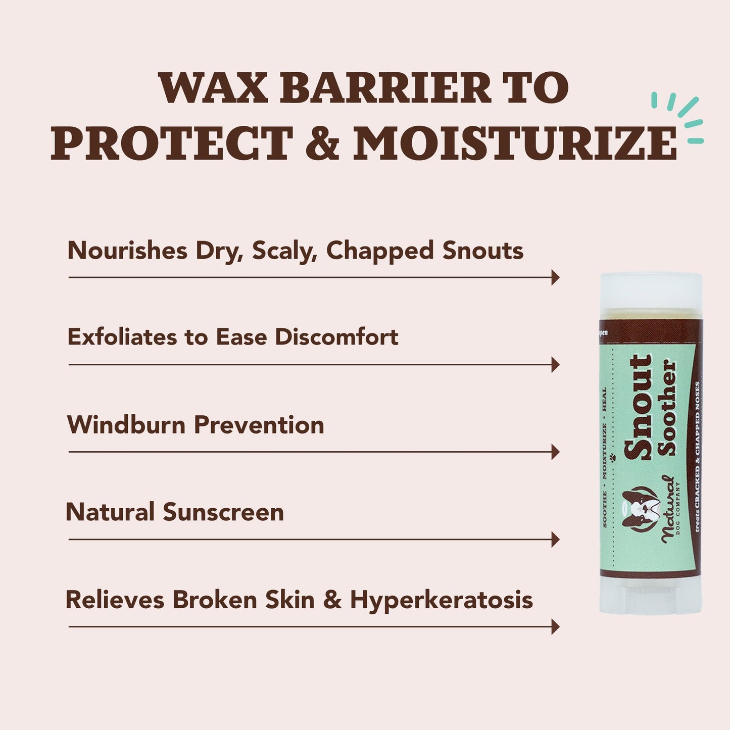 Natural Dog Company Snout Soother Travel Dog Nose Balm Stick – 0.15 oz Chapstick-Size Stick – Organic, Plant-Based, Lick-Safe Balm for Dry, Cracked, Crusty & Hyperkeratosis Noses – Made in USA