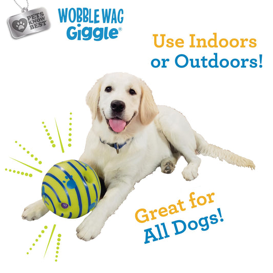 Wobble Wag Giggle Ball | Rolling Enrichment Toy for Fun Playtime, Interactive Play for Indoor or Outdoor, Keeps Dogs & Puppies Large, Medium or Small Busy & Moving, As Seen on TV | Pack of 1