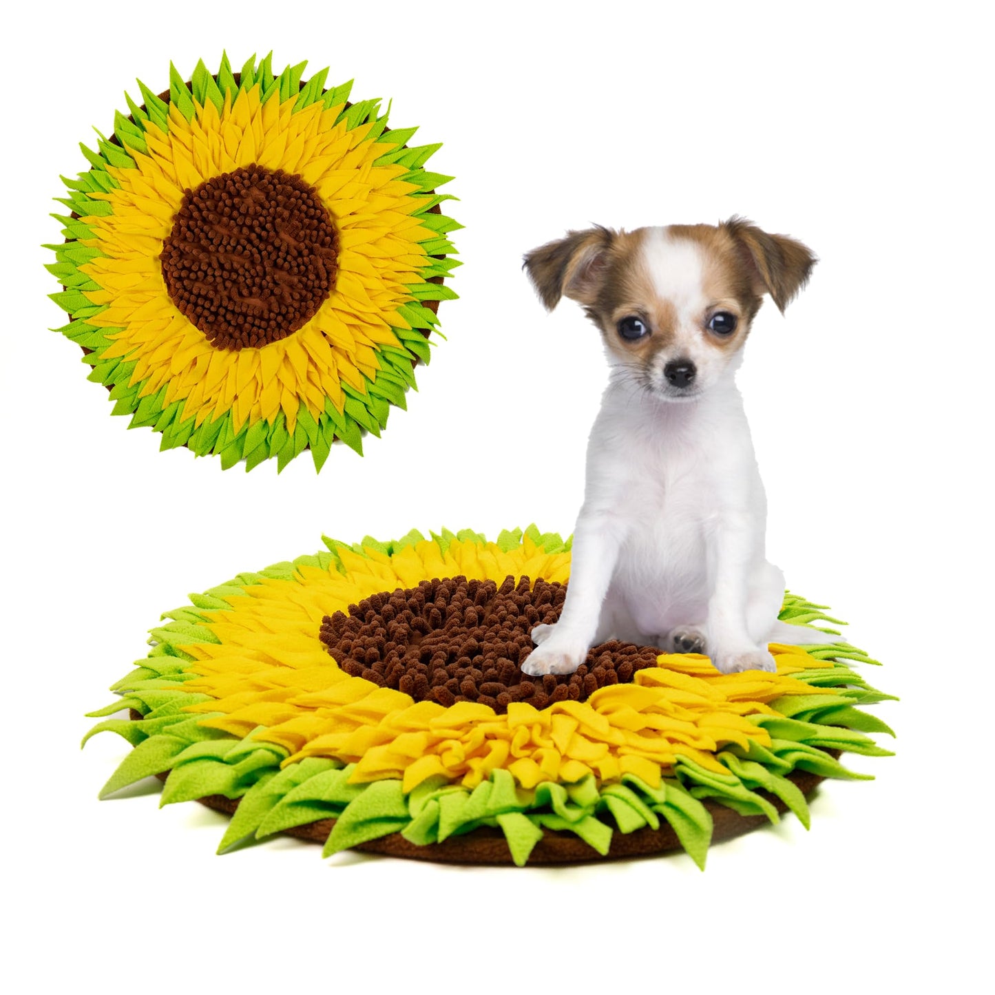 MHTTEC Sunflower Snuffle Mat for Rabbits,Interactive Polar Fleece Pet Foraging Mat Toy Indoor for Guinea Pig Bunny Chinchillas Hamster Ferrets Small Animals