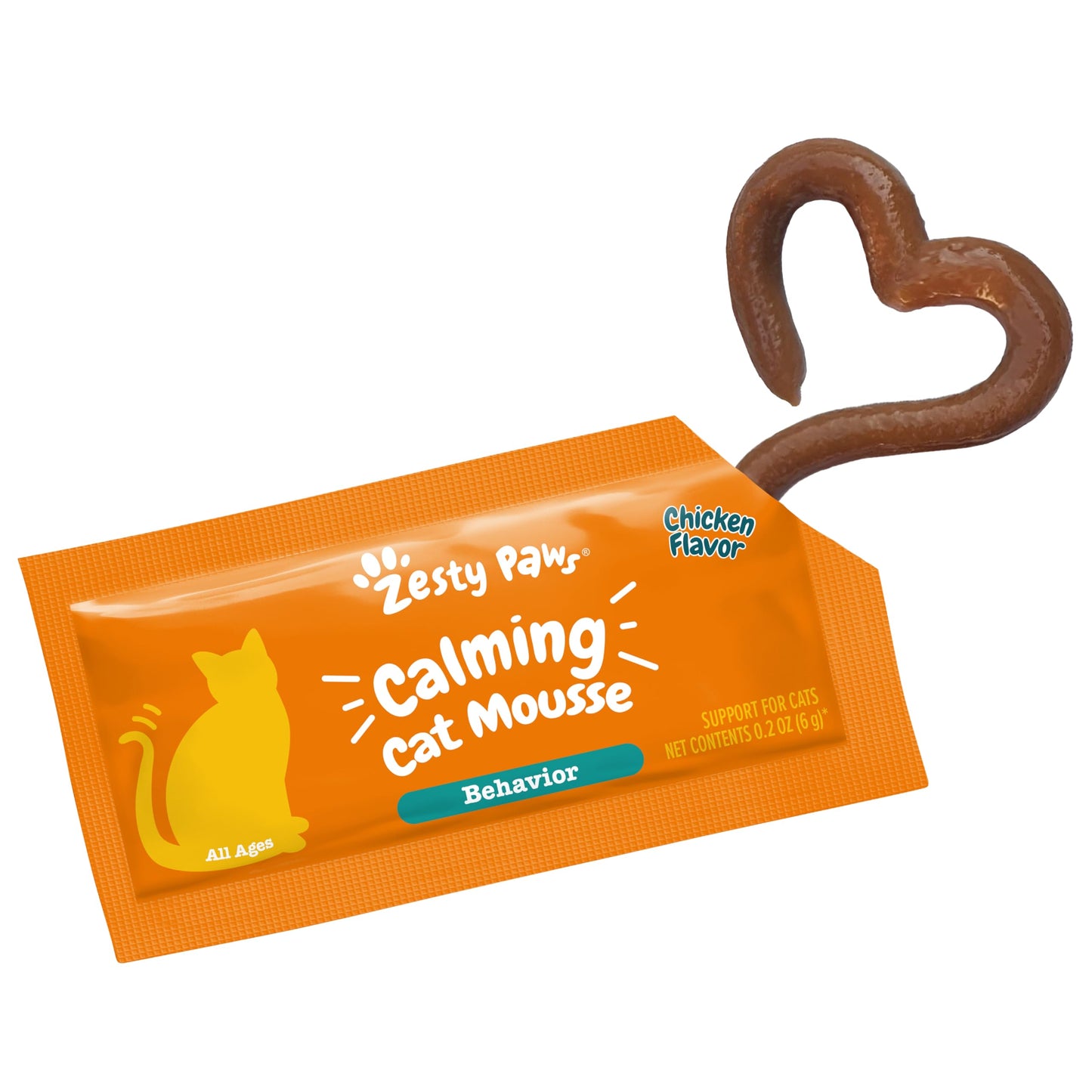 Zesty Paws Calming Mousse for Cats - Composure & Relaxation for Stress & Separation - Cat Supplement with Ashwagandha, L-Theanine, Valerian Root & Vitamin B1-3ct