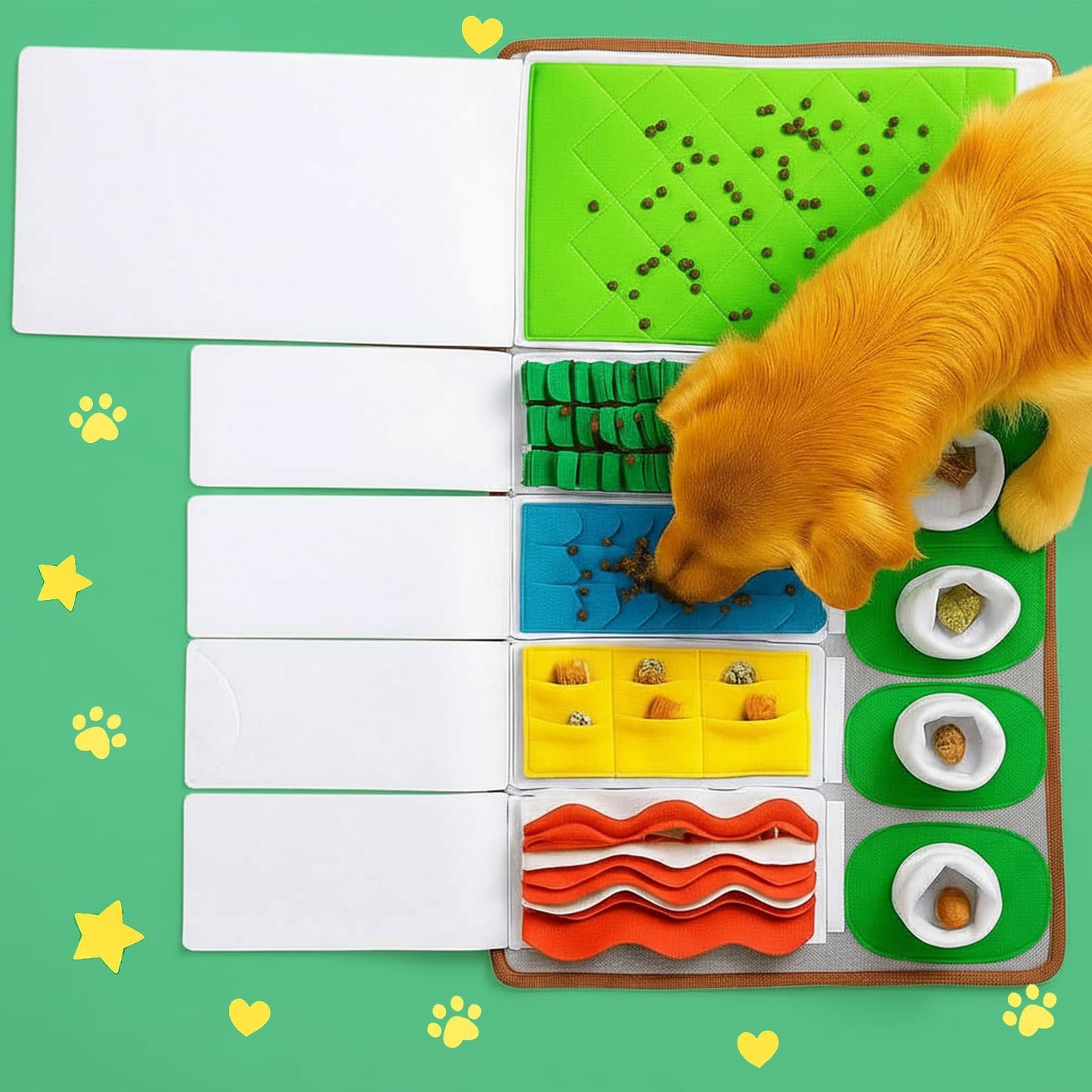 Nocciola Snuffle Mat for Dogs, 28" x 16" Enrichment Large Dog Toy Phone Alarm Clock Design Slow Feeder Mental Stimulation Dog Hide and Seek Dog Puzzle Sniff Mat Toys for Small Medium Large Dogs