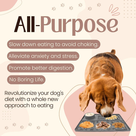 Tails & Tales Pet Licking Mat, Large Size with Non-Slip Suction Cups, Dog & Cat Slow Feeder for Anxiety Relief, Grooming Bathing Training Mat for Peanut Butter & Yogurt