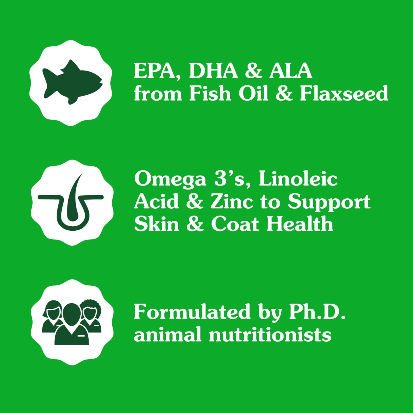 Greenies Supplements Dog Skin and Coat Supplements with Fish Oil & Omega 3 Fatty Acids, Chicken Flavor, 14.7 oz. 80-Count