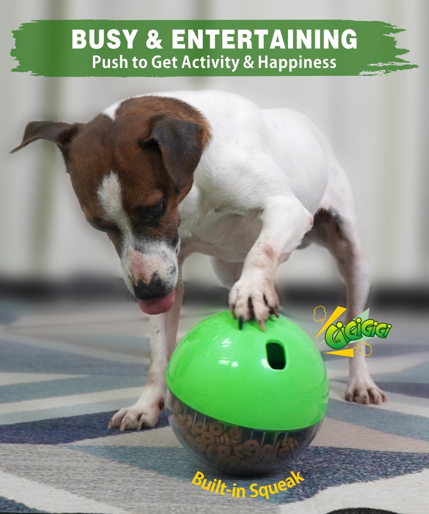 WELIKEIT Interactive Dog Treat Toy, Mental Stimulation and Enrichment, Green