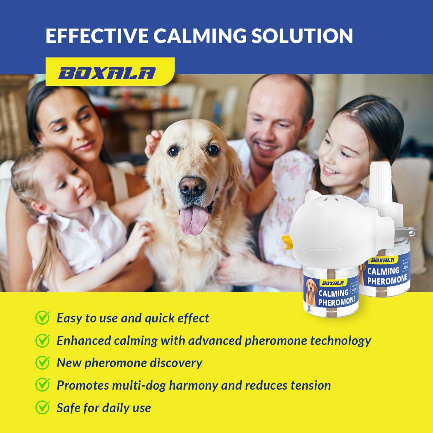 boxala Pheromone Diffuser for Dogs: Calming Pheromone Diffuser Kit - Dog Calming Diffuser - Calming Pheromones - Dog Anxiety Relief (X Large)