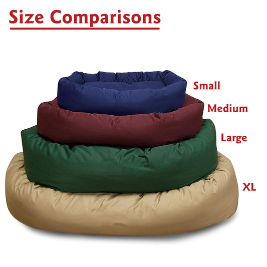 Majestic Pet Dog Bagel Calming Bed, 40x29x9in, Soft Round Pet Bed with Spine Support, Fluffy Donut Dog Bed, Large, Gray