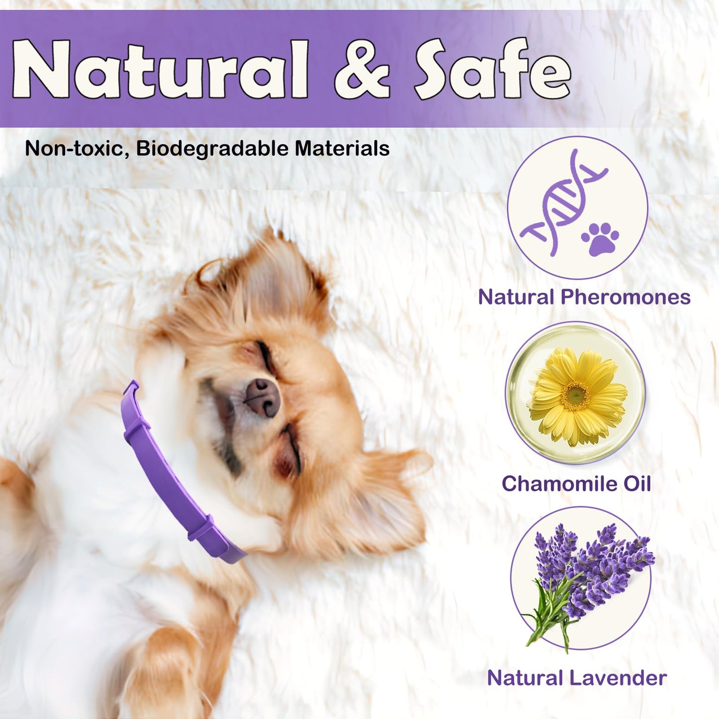 Lintriguingly Calming Collars for Dogs - 4 Packs，Dog Calming Collar Relief for Anxiety, Stress & Separation, Adjustable 25 Inch Size, Anxiety Collar for Dogs, Lasts 60 Days