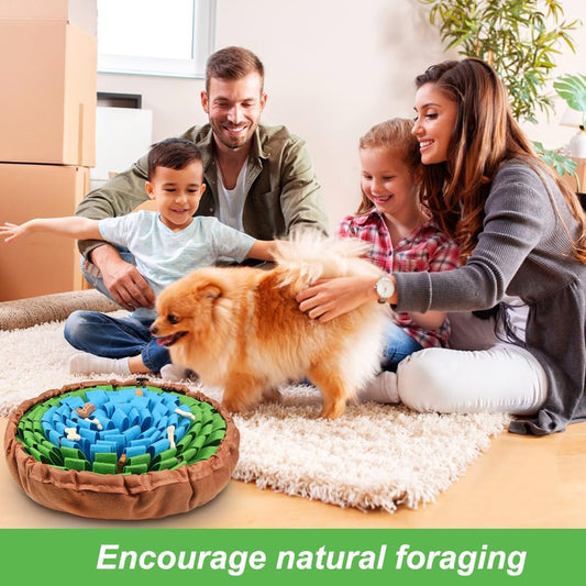 Vivifying Snuffle Mat for Dogs, Adjustable Sniff Mat for Slow Eating and Keep Busy, Interactive Enrichment Toys for Mental Stimulation (Blue&Green)