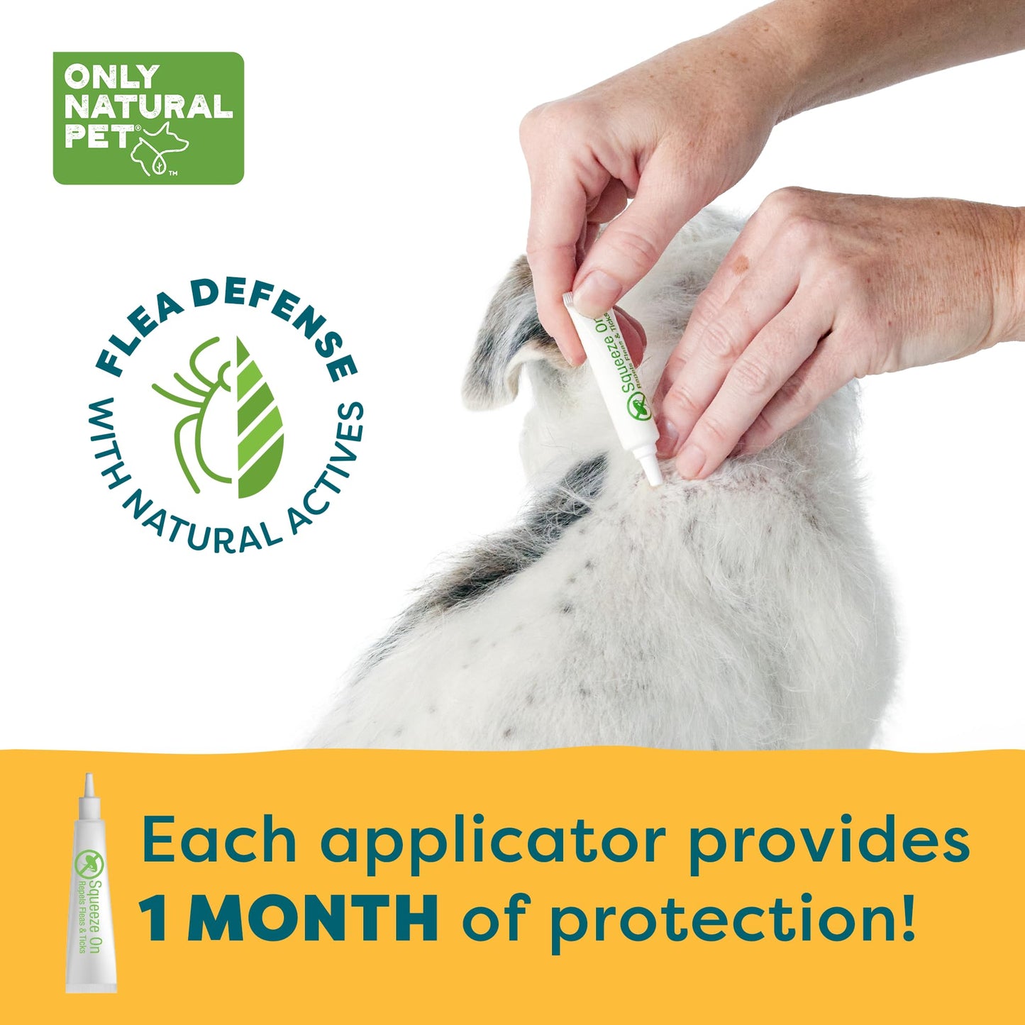 Only Natural Pet EasyDefense Flea & Tick Prevention for Small Breed Dogs (up to 15 lbs) - Natural Herbal Control, Squeeze-On Drops - Protects up to 3 Months (S Sqz.)