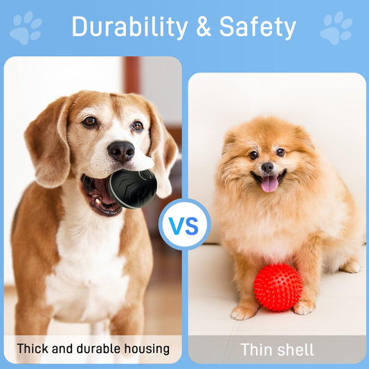BABORUI Interactive Dog Ball Small, Interactive Puppy Toys to Keep Them Busy, Electric Rolling Ball Enrichment Toys for Small/Medium/Puppy (Small Orange)