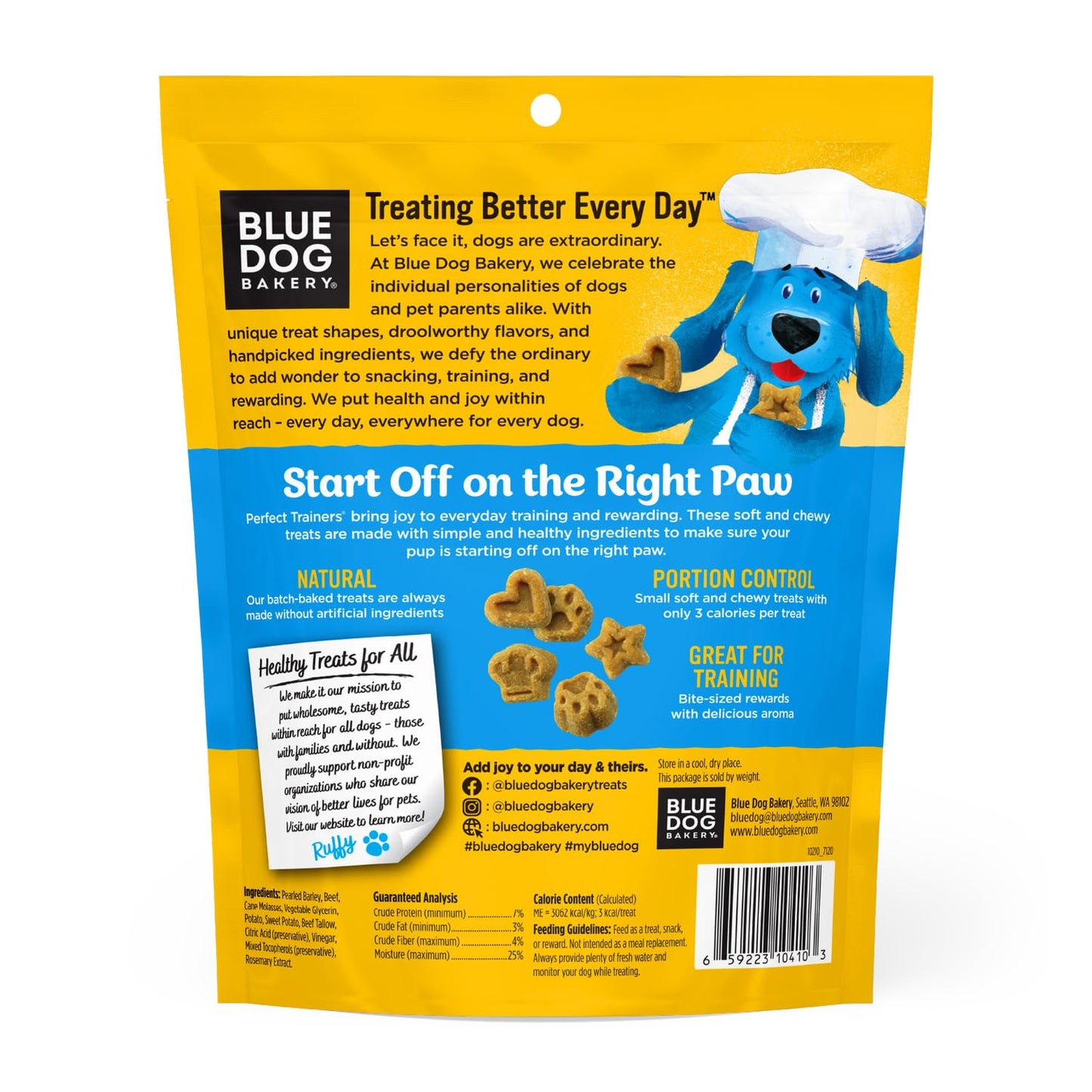 Blue Dog Bakery Perfect Trainers Treat | Small, Soft & Chewy Beef Flavor | Natural Healthy Dog Treats, 6 oz (Pack of 1)