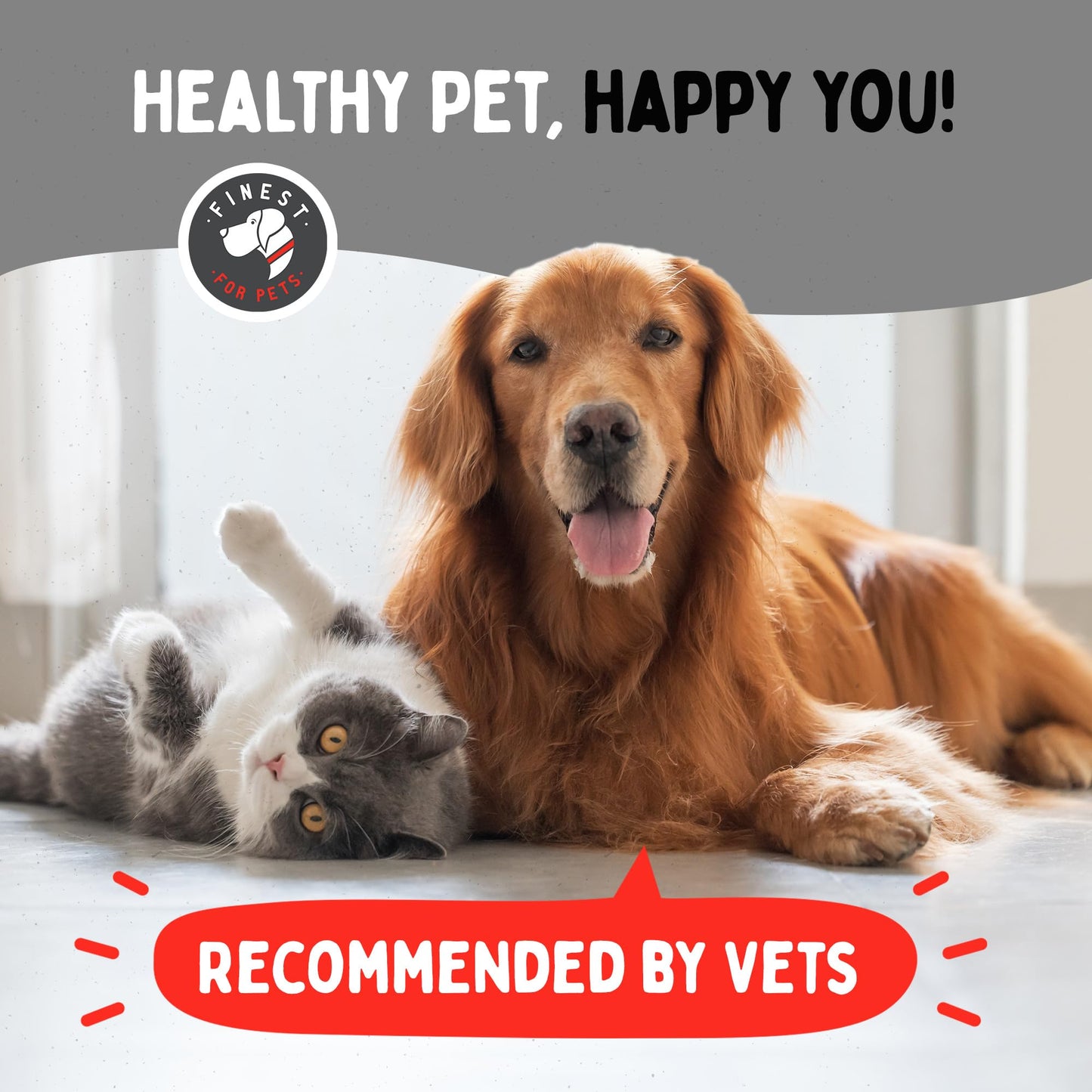 Wild Alaskan Salmon Oil for Dogs & Cats - Omega 3 Fish Oil with Pollock & Salmon for Sensitive Skin & Coat Health. EPA & DHA Ease Itching, Supports Joint, Immune & Heart Health (16oz)