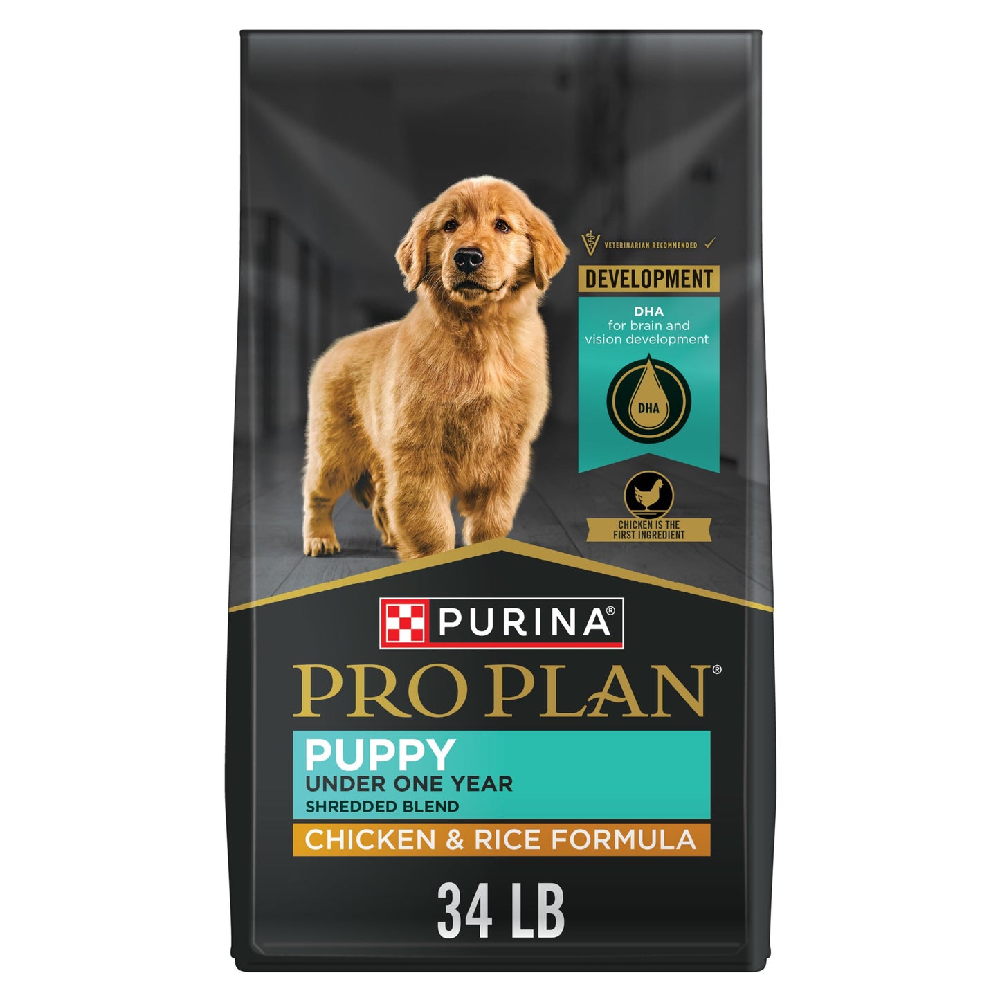 Purina Pro Plan High Protein Puppy Food Shredded Blend Chicken & Rice Formula - 34 lb. Bag