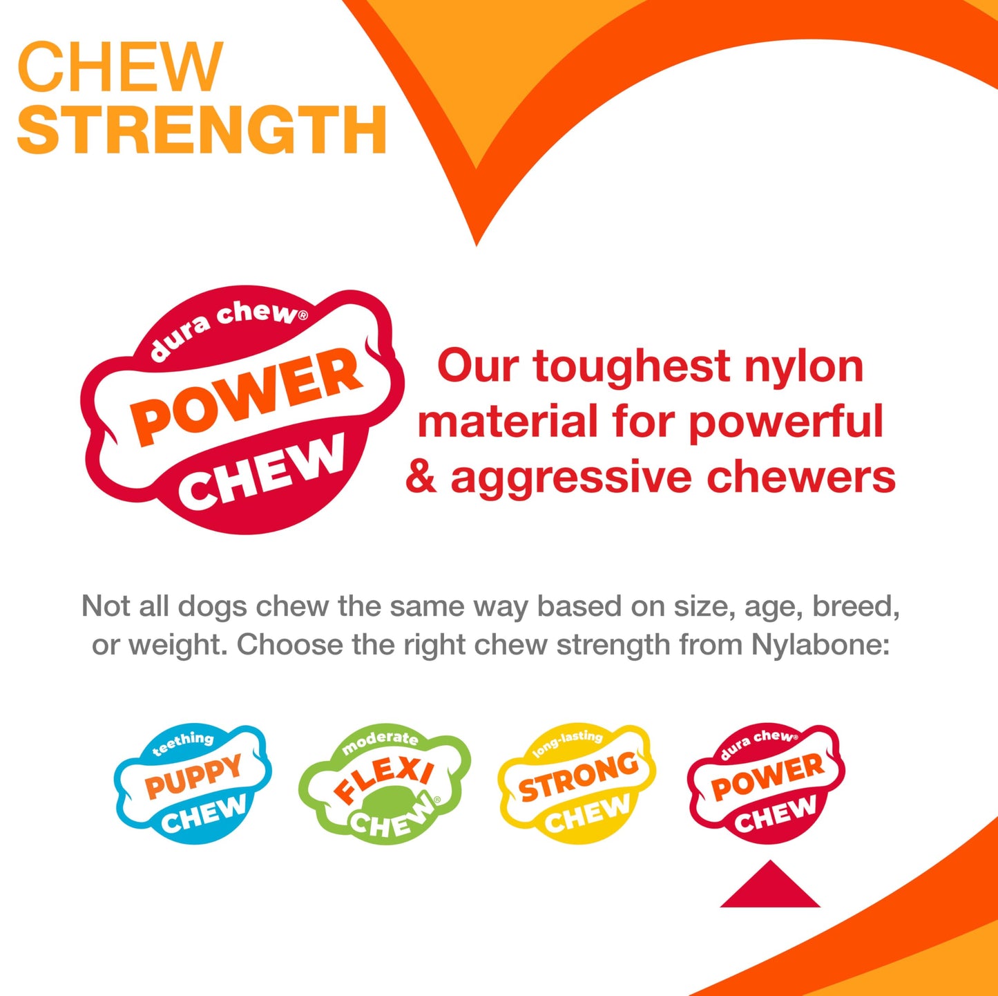 Nylabone Power Chew Textured Knuckle Bone - Dog Toys for Aggressive Chewers - Peanut Butter Chew Toy - Large Dog Chew Toys - Peanut Butter Flavor, X-Large - Over 50 Ibs. (1 Count)