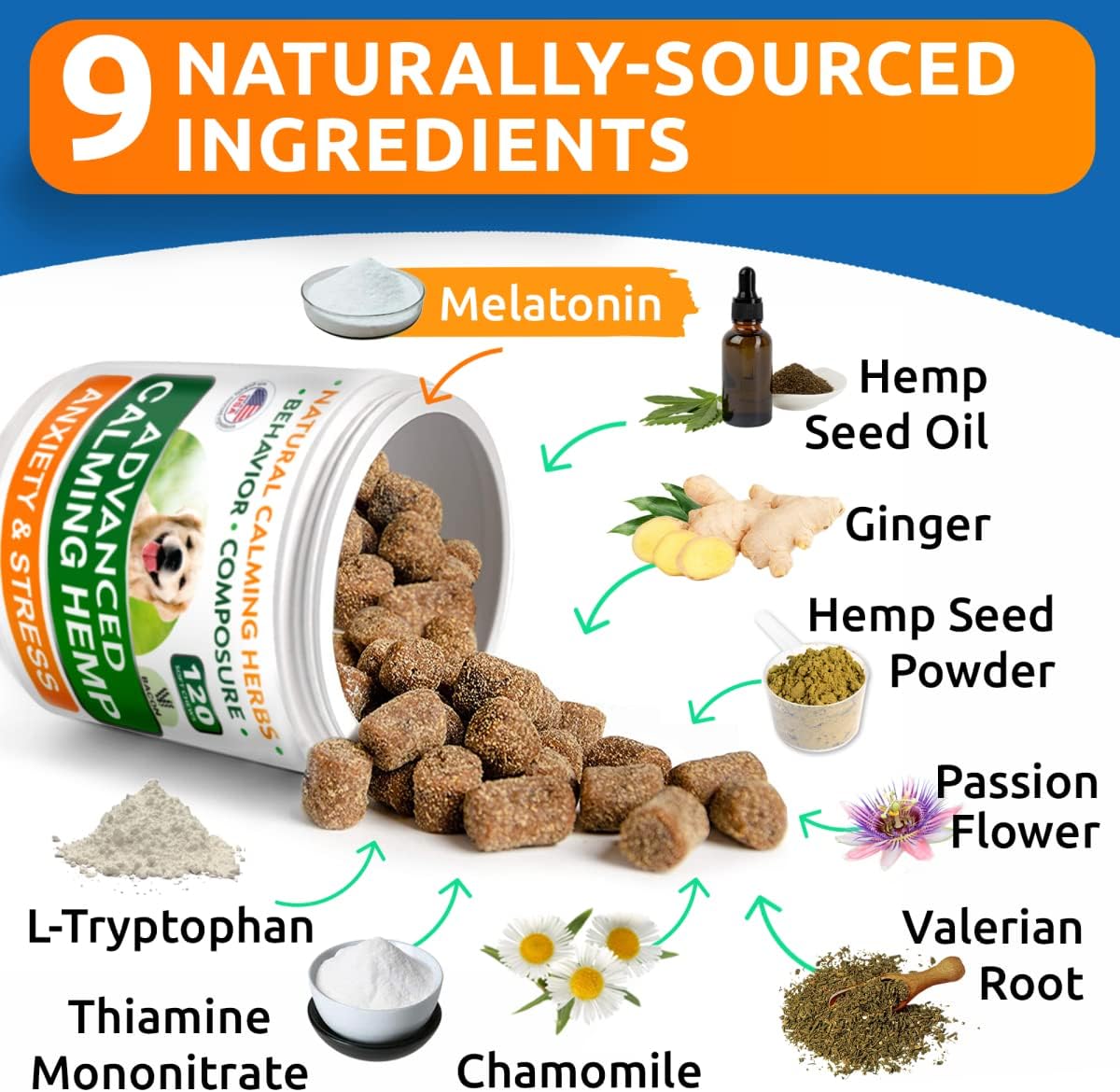 Allergy Relief + Advanced Calming Bundle - Anti-Itch Skin&Coat + Anxiety Relief - Omega 3 Fish Oil + Hemp Oil + Melatonin - Itching &Paw Licking + Separation Aid - 240 Chews - Made in USA