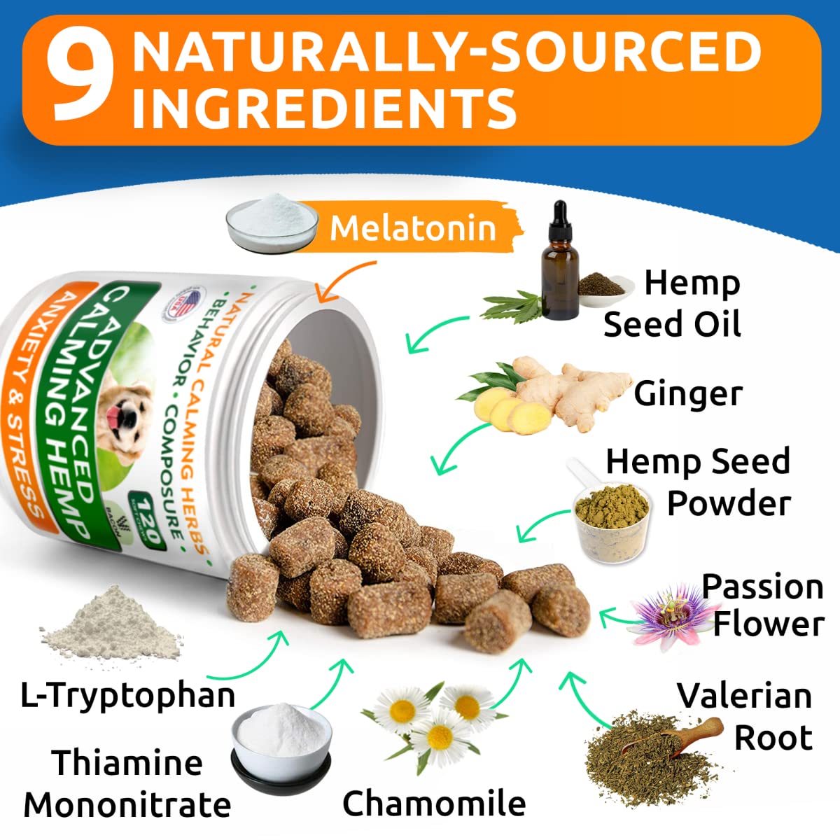 Allergy Relief + Advanced Calming Bundle - Anti-Itch Skin&Coat + Anxiety Relief - Omega 3 Fish Oil + Hemp Oil + Melatonin - Itching &Paw Licking + Separation Aid - 240 Chews - Made in USA