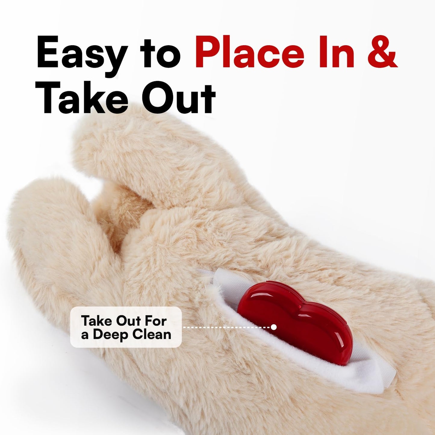 ALL FOR PAWS Heartbeat Puppy for Dogs, Dog Anxiety Relief and Sleep Aid Toy, Comfort Stuffed Animal Dog Toys for Behavioral Training,Plush Heart Beat Snuggling Bear with Warm Bag for Small Large Dogs