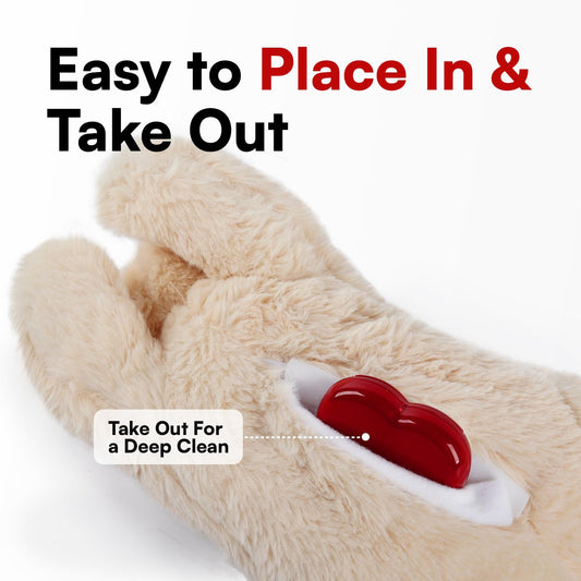 ALL FOR PAWS Heartbeat Puppy for Dogs, Dog Anxiety Relief and Sleep Aid Toy, Comfort Stuffed Animal Dog Toys for Behavioral Training,Plush Heart Beat Snuggling Bear with Warm Bag for Small Large Dogs