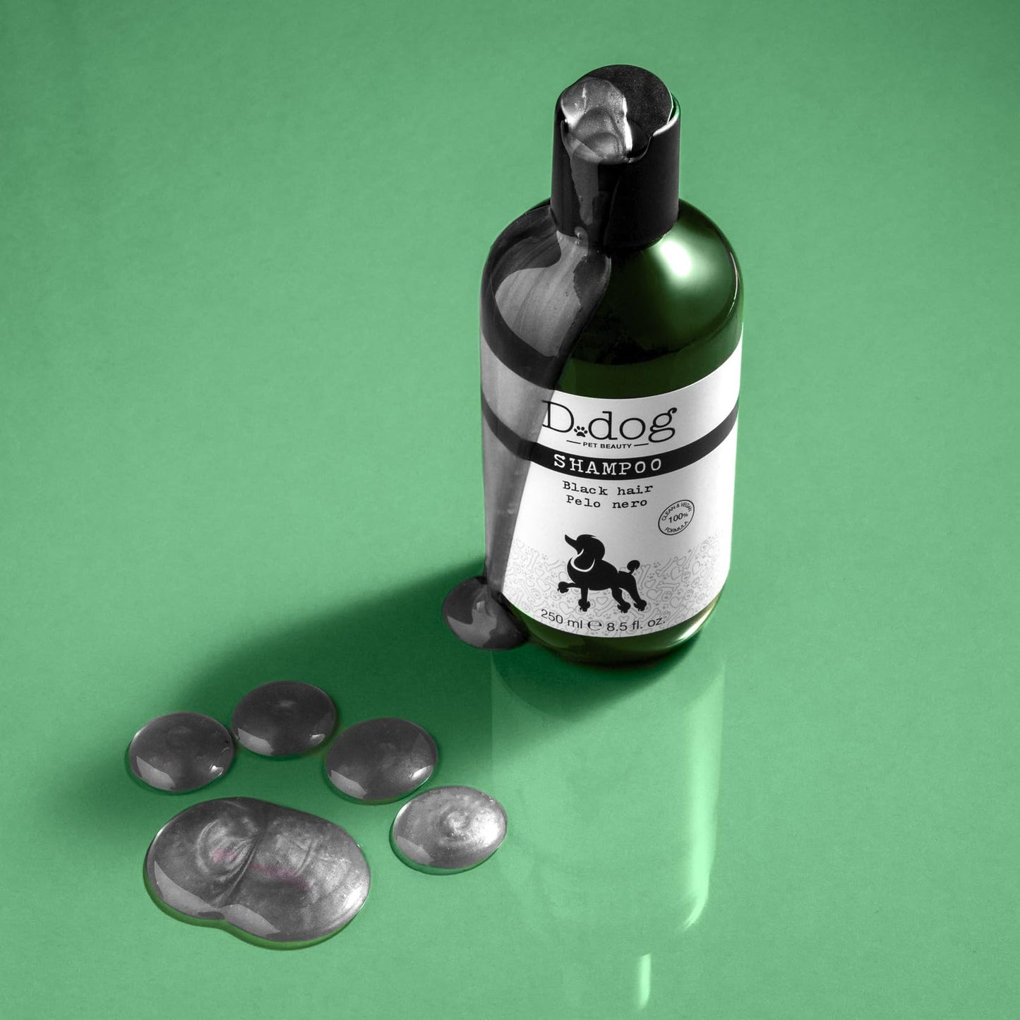 Diego dalla Palma D-Dog Pet Shampoo Black Hair - Shines and Brightens Fur - Enhances Color of Black and Dark Coat - Removes Dirt and Buildup with Every Wash - Hypoallergenic and Alcohol Free - 8.5 Oz