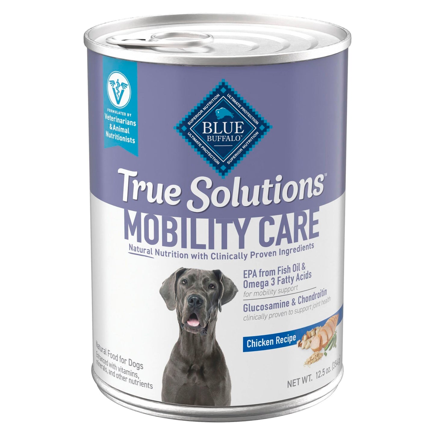 Blue Buffalo True Solutions Mobility Care Wet Dog Food for Adult Dogs, Made with Natural Ingredients, Chicken, 12.5-oz. cans (12 Count)