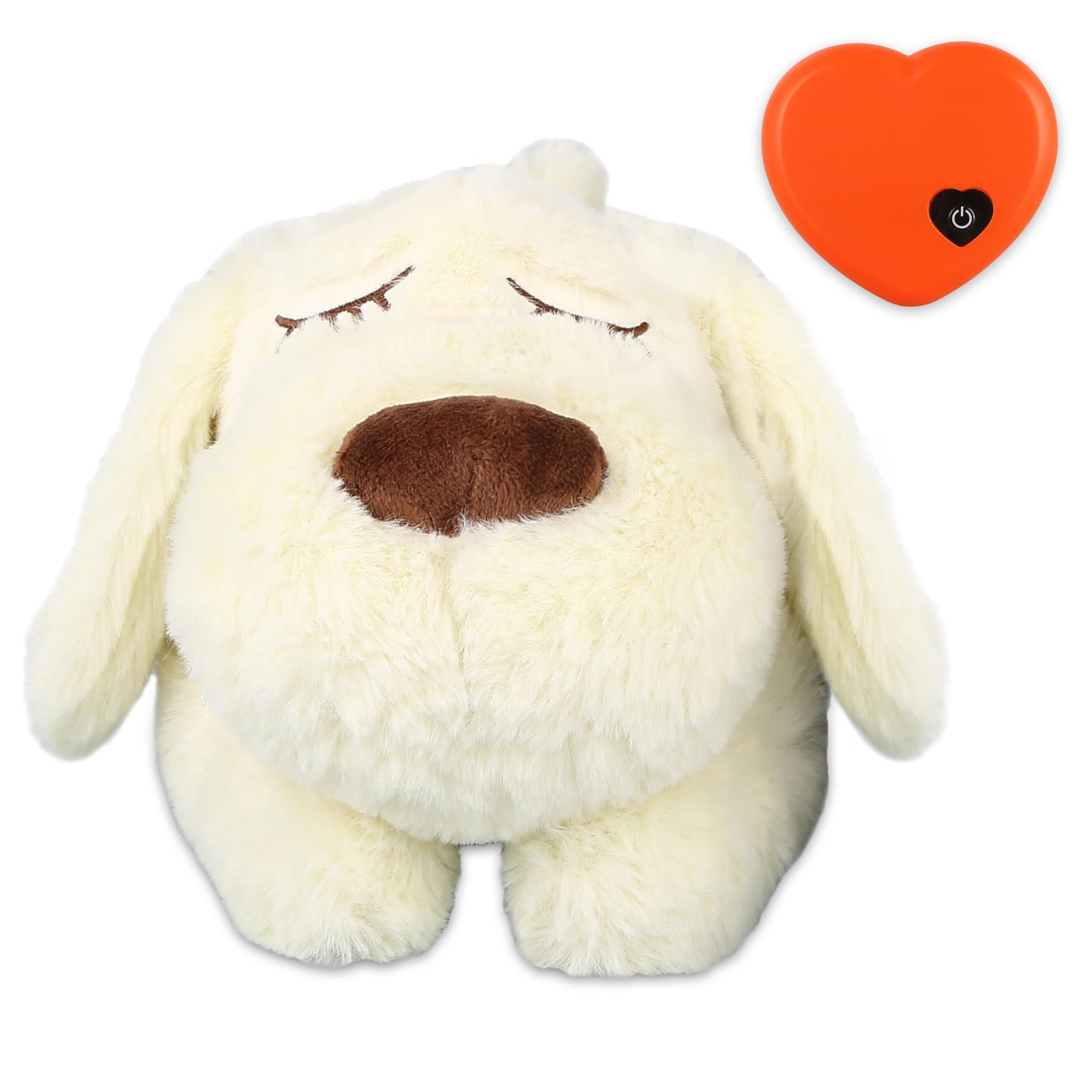 ZALBYUY Heartbeat Puppy Toy, Puppy Sleep Aid Toy, Small Dog Training Toys for Separation Anxiety Relief, Pets Plush Toys for Dogs Cats (White)