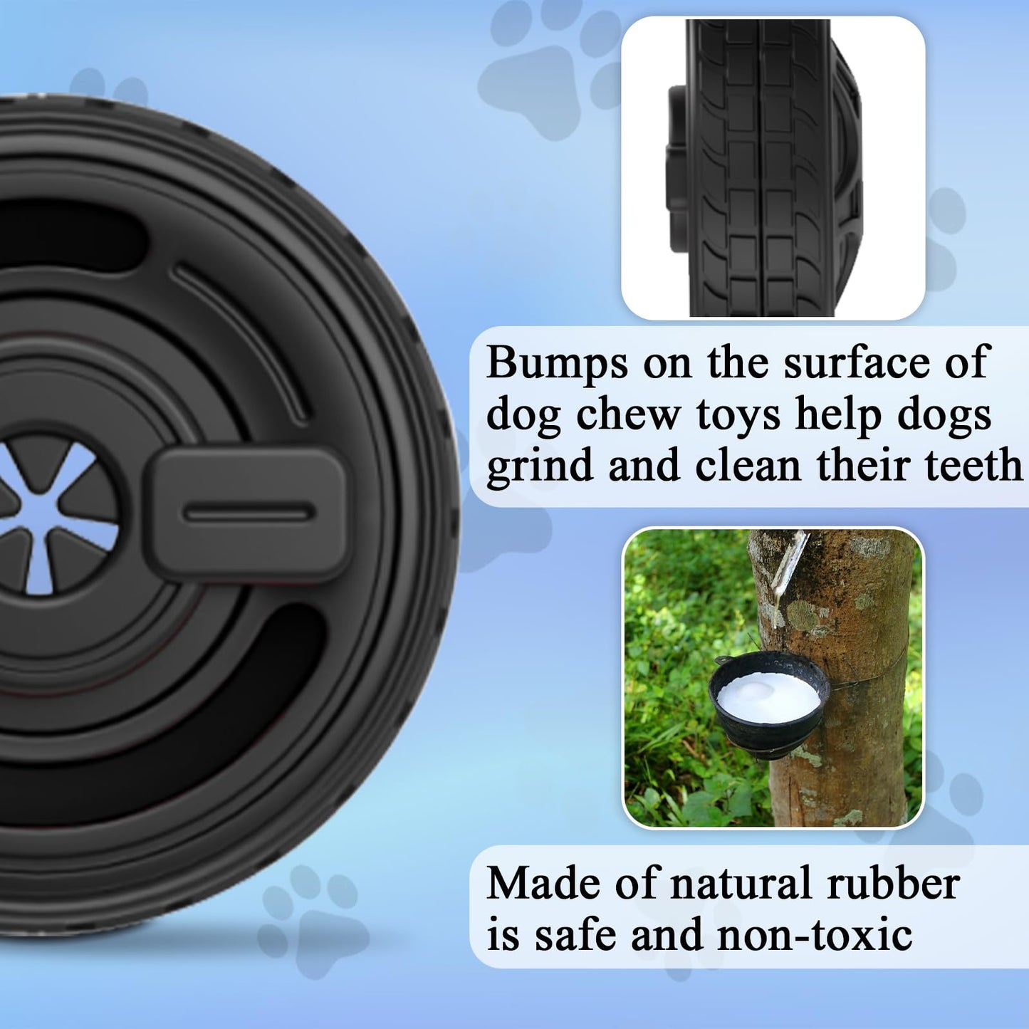 LUPAPA 4-in-1 Dog Entertainment Toy, Frozen Treat Toy for Dog, Bully Stick Holder, Treats Distribution Puzzle Tire Toys to Keep Busy, Chew Toys for Aggressive Chewers (Black)