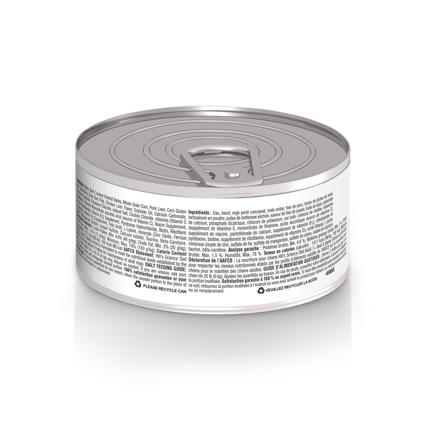 Hill's Science Diet Adult 7+, Senior Adult 7+ Premium Nutrition, Wet Dog Food, Beef & Barley Loaf, 5.8 oz Can, Case of 24