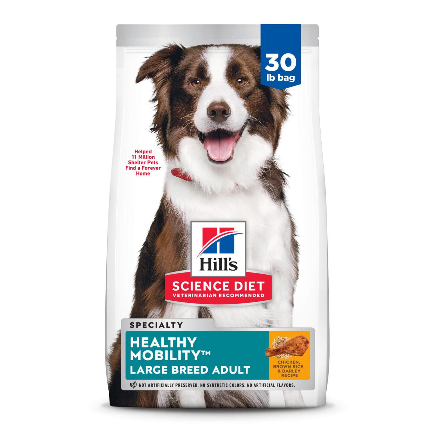 Hill's Science Diet Healthy Mobility Large Breed Adult Dry Dog Food 1-5, Quality Protein for Mobility & Joint Support, Chicken, Brown Rice, & Barley, 30 lb. Bag