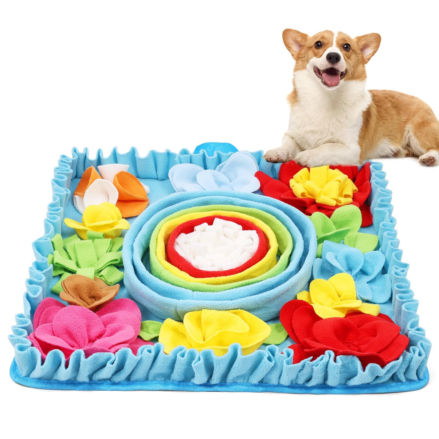 ORIA Snuffle Mat for Dogs, 20''x20'' Mental Stimulation Toy for Anxiety Relief & Boredom, Dog Foraging Mat & Slow Feeder Sniff Mat for Small Medium Large Breeds