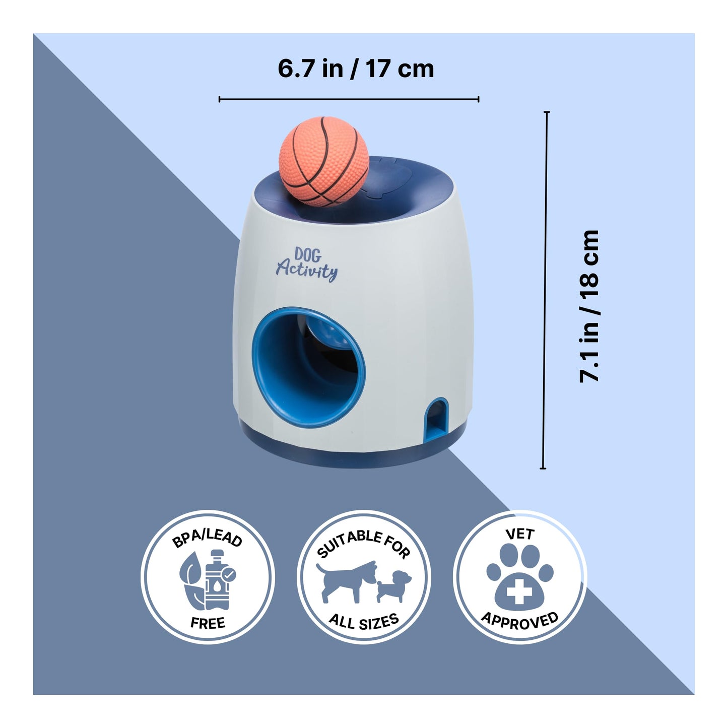 TRIXIE Ball & Treat Dog Enrichment Toy, Advanced Level 3 Dog Puzzle, Interactive Treat Game