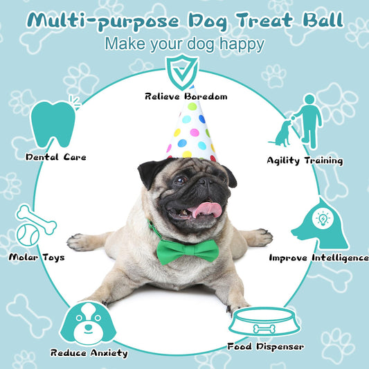 APODESS Interactive Dog Ball Treat Dispensing Dog Toys, Dog Puzzle Toys for Boredom to Keep Them Busy, Perfect for Fetch/Chewing/Training Treat Dispenser Toy for Medium/Large Dogs