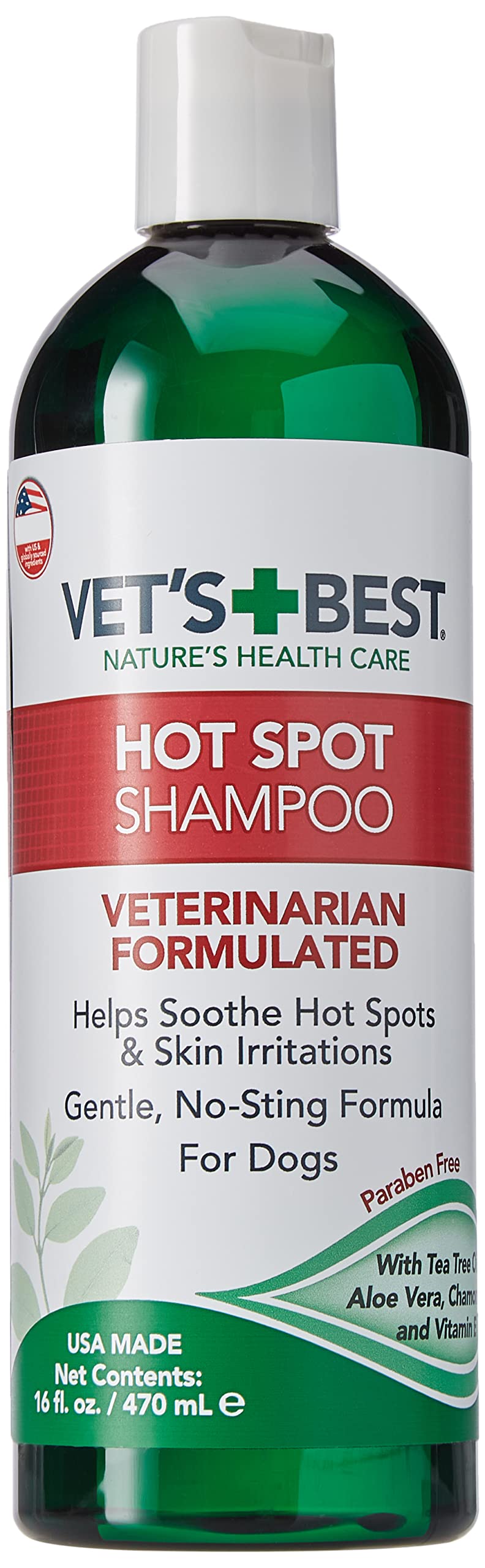 Vet's Best Hot Spot Itch Relief Shampoo for Dogs - Relieves Dog Dry Skin, Rash, Scratching, Licking, Itchy Skin, and Hot Spots - 16 Ounces