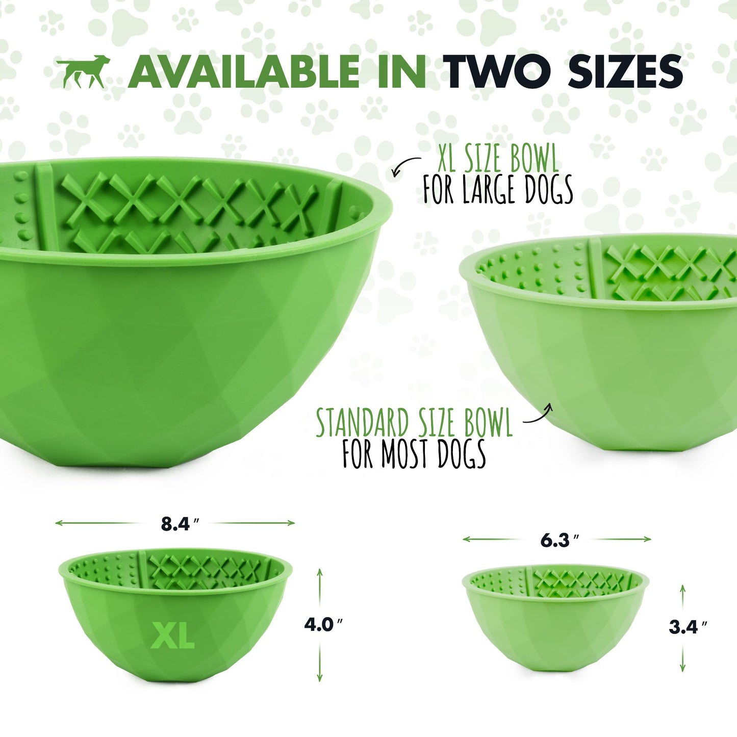 Tuff Pupper Lick Bowl for Dogs | Standard Size Slow Feeder Bowl | Four Textures for Dog Anxiety & Boredom | Silicone Lick Mat | Easy Clean Dishwasher Safe | Stable & Wobble Modes | NOT for Chewing