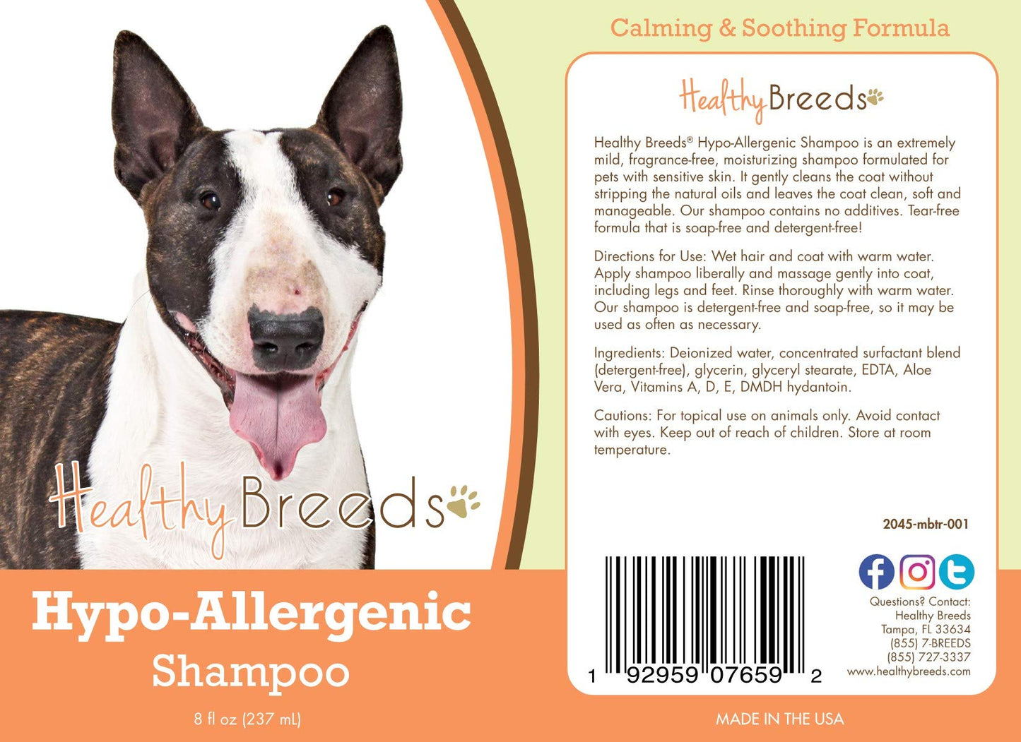 Healthy Breeds Miniature Bull Terrier Hypo-Allergenic Shampoo 8 oz