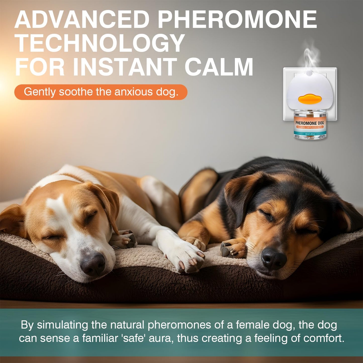 Dog Calming Pheromones Diffuser to Calm Pet 10 In 1 Advanced Kit Appeasing Pheromone Diffuser for Anxiety Relief (4 Plug in+6 Pack 48ml Refill) Reduce Aggression Fighting Barking Stress (Tasteless)