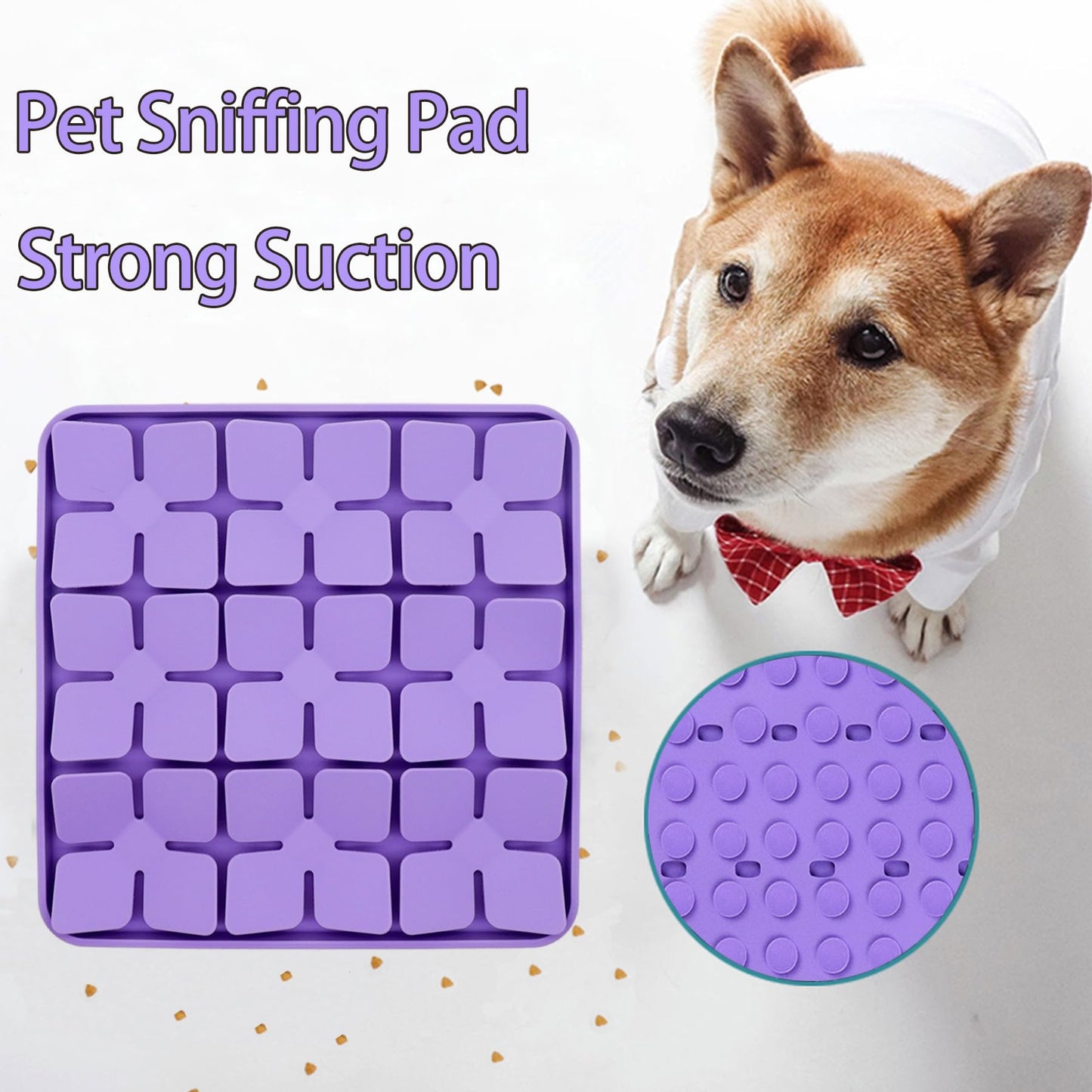 Femont Silicone Snuffle Mat for Small Dogs Puppy Cat Slow Down Eating,Slow Feeder Lick Mat for Dry Wet Food for Pet Training Smell,Encourages Natural Foraging Skill,Relieving Stress