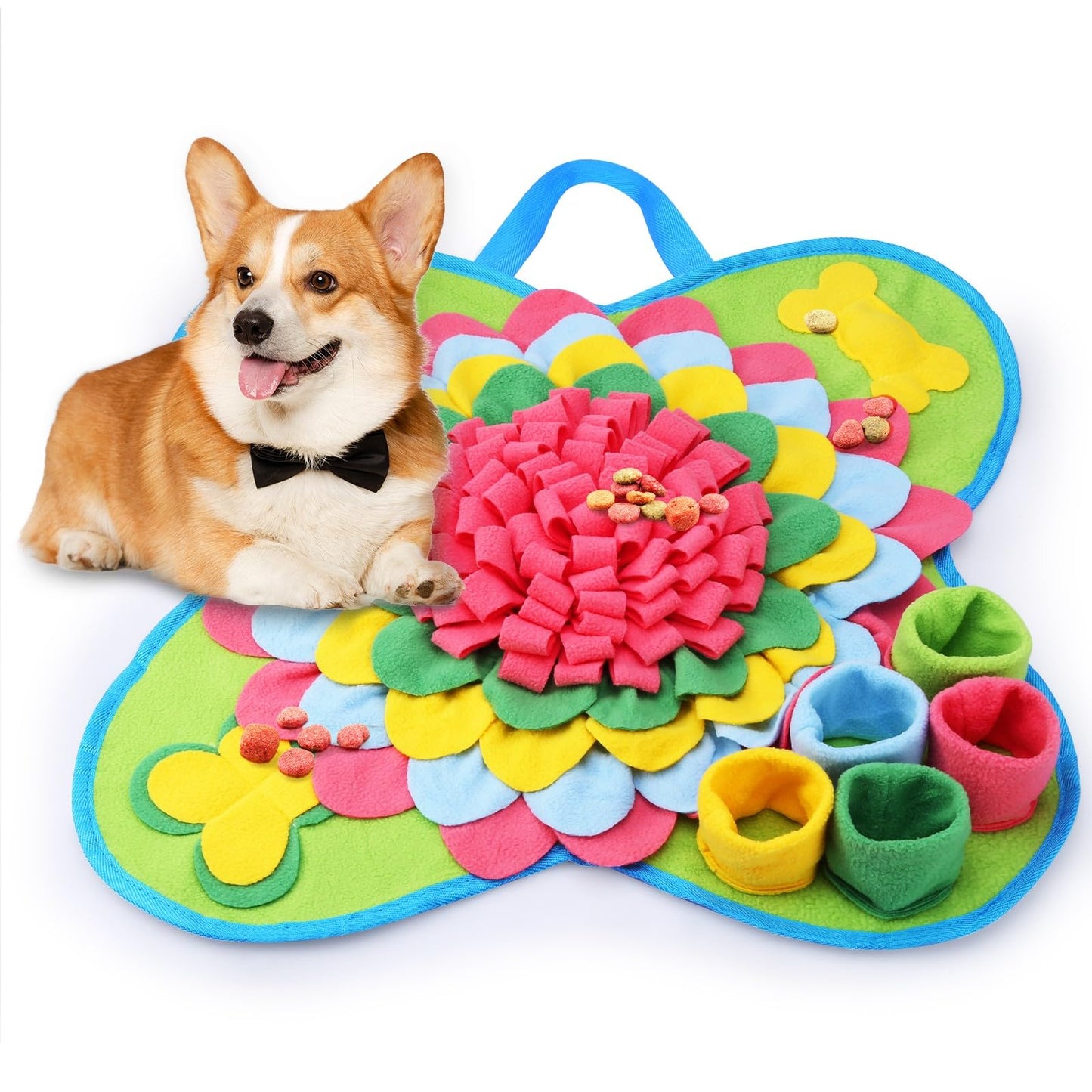 ORIA Snuffle Mat for Dogs, 20x20'' Interactive Dog Sniff Mat for Boredom, Slow Eating Keep Busy, Encourages Natural Foraging Skills, Pet Foraging Mat for Dogs Cats Rabbits