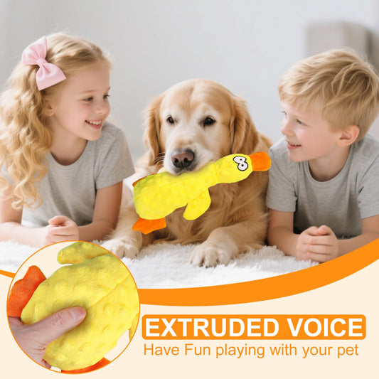 EZBNG 2025 New Calming Duck,Calming Duck Toy for Dogs Yellow Stuffed Ducks Dog Chew Toys, Calming Dog Toys for Indoor Dogs Puppy (Yellow)