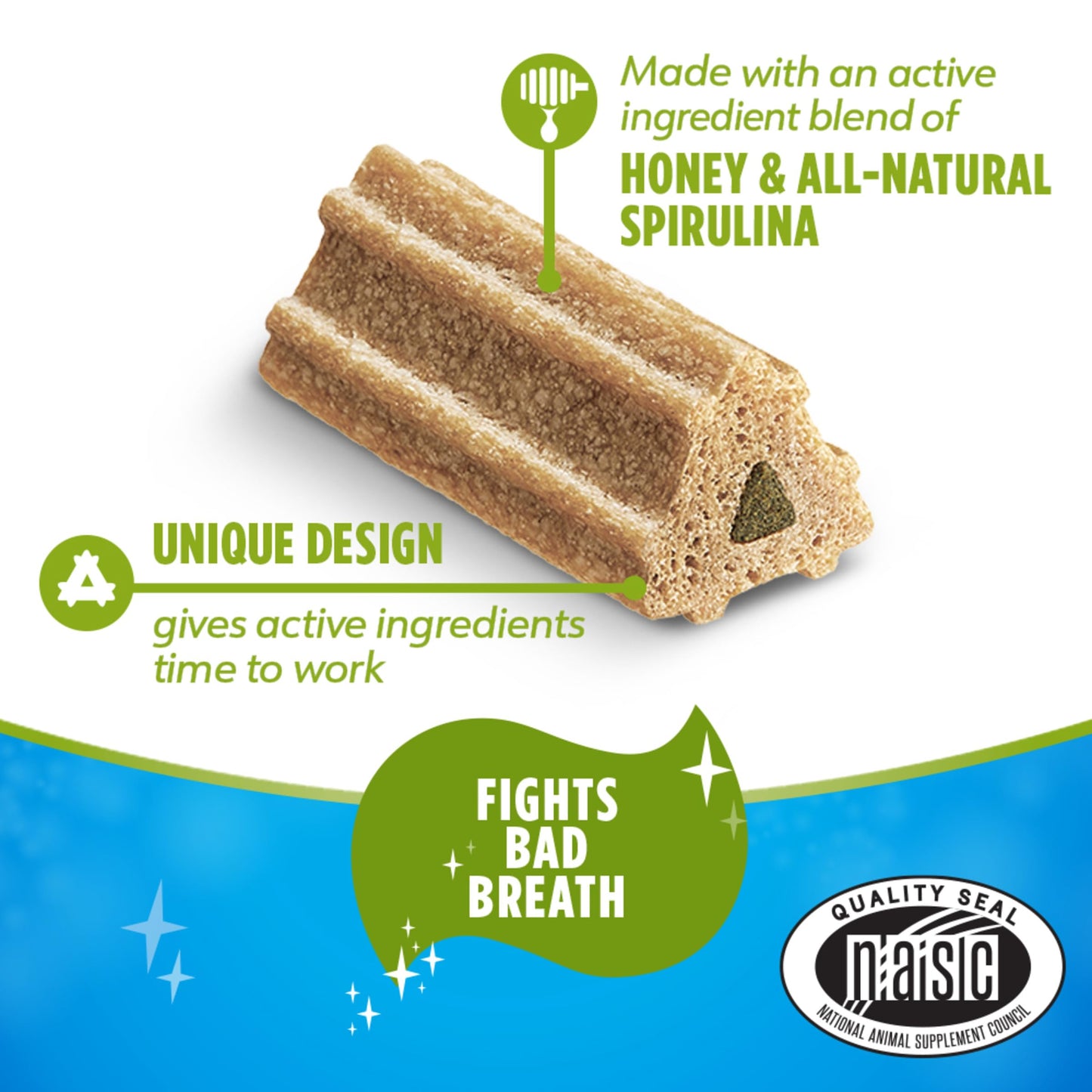 DentaLife ActivFresh Pack of 2 Dog Chews for Large Dogs 40 lbs. and up, Dental Chews to Freshen Breath, Chicken Flavor, 35 oz. each, 30 Chews each/60 Total Chews - 30 ct. Pouch