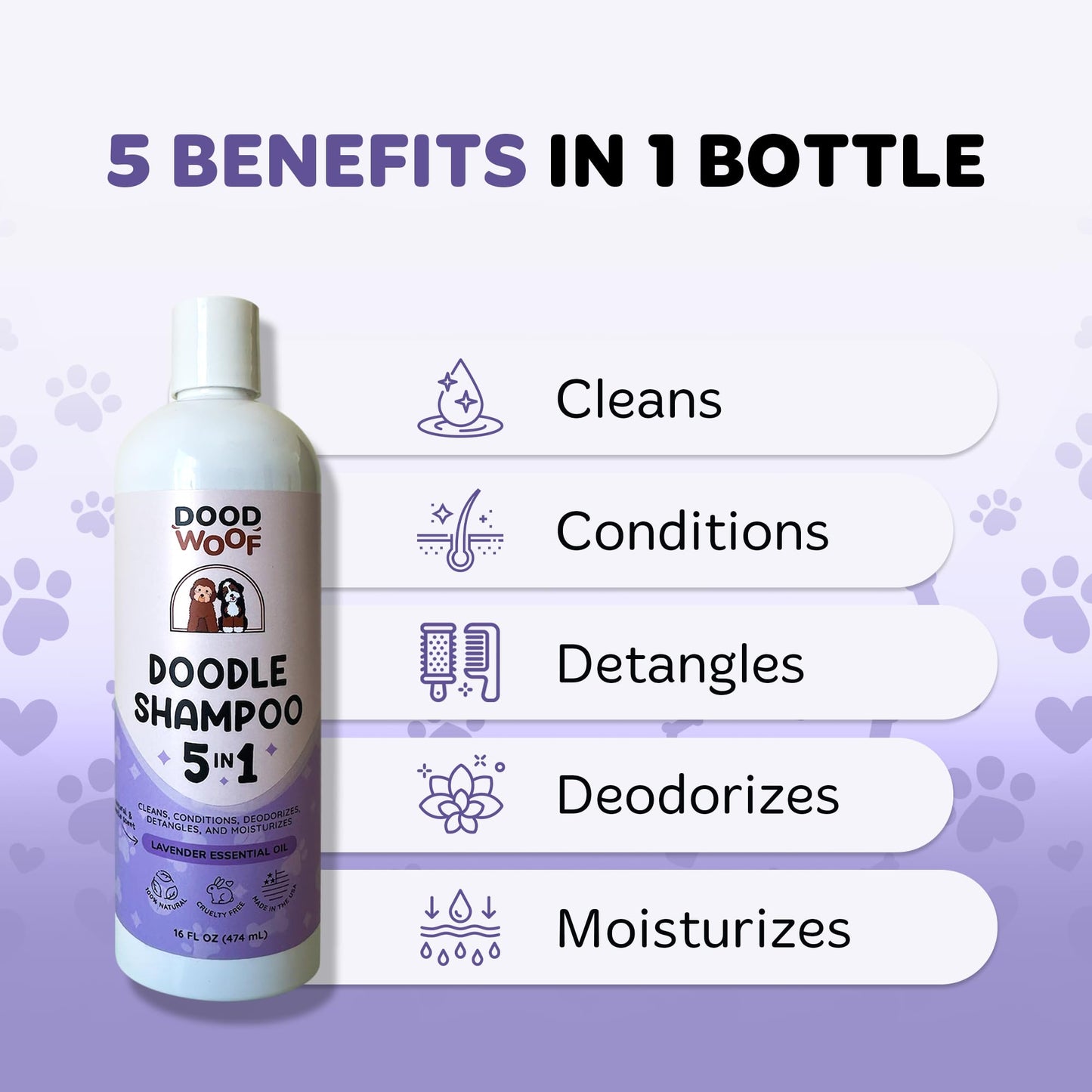Dood Woof Dog Shampoo and Conditioner for Doodle | All Natural Dog Shampoo for Smelly Dogs | Sensitive Skin Pet Shampoo for Dogs| Goldendoodle, Doodles, Poodle, Puppy Shampoo and Conditioner
