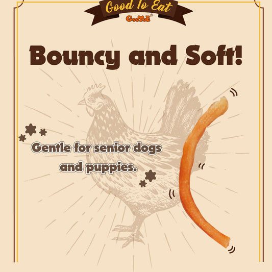 Gootoe Soft Chicken Sticks 1 lb, All Natural, Grain-Free, High-Protein, Healthy & Easily Digestible, Soft Texture, Resealable