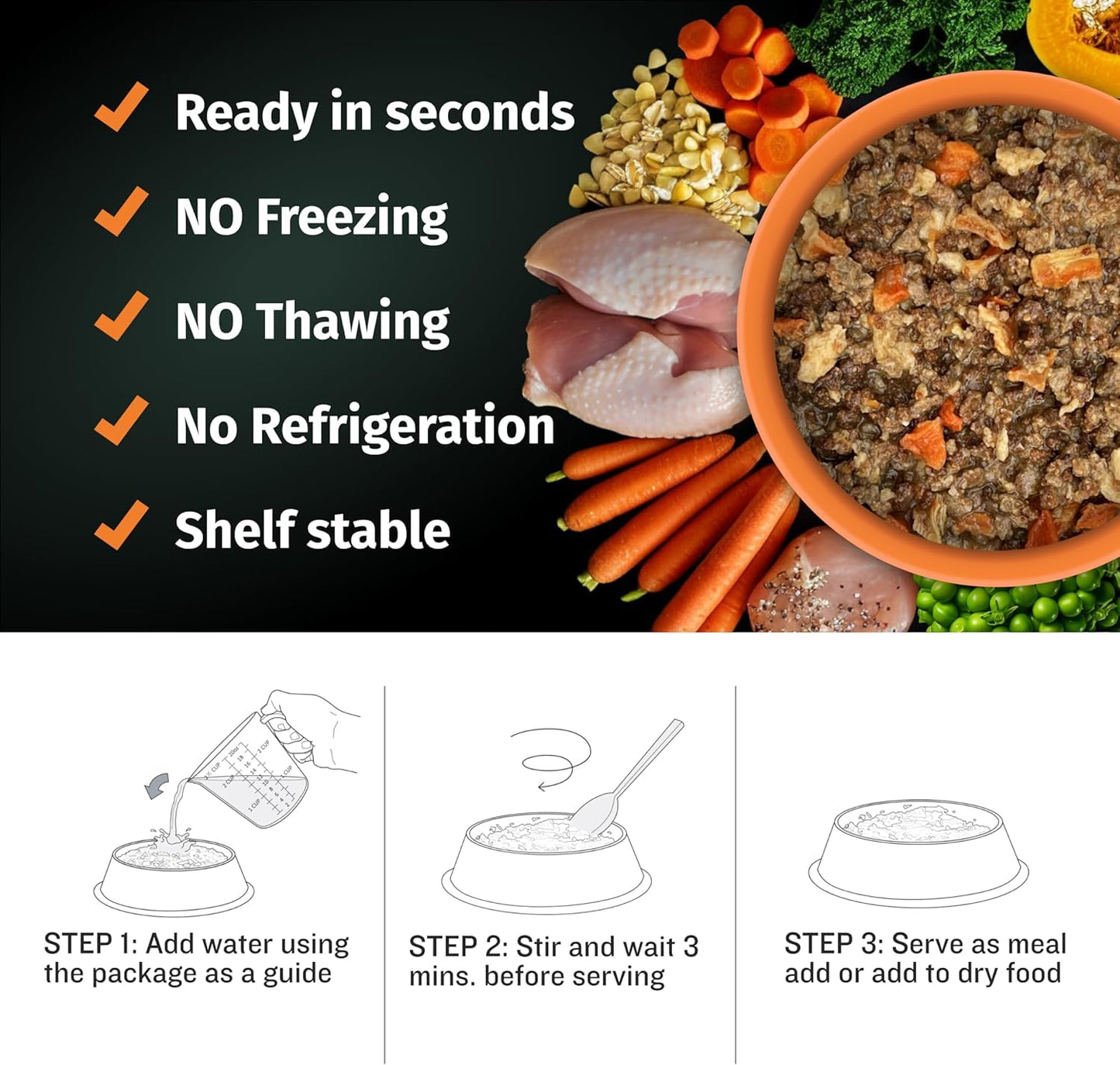 Bully Max Wet Dog Food for Adults & Puppies - Dehydrated High Protein Instant Fresh Soft Dog Food with Chicken - Healthy Muscle Growth for Small & Large Breeds - 4 Dry Pounds (Makes 11 lbs. Wet Food)