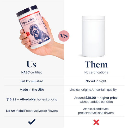 Veterinary Formula Smart Vitality Hip & Joint Supplement for Dogs with Glucosamine – Dog Joint Support, Dog Supplements for Mobility & Flexibility, 60ct