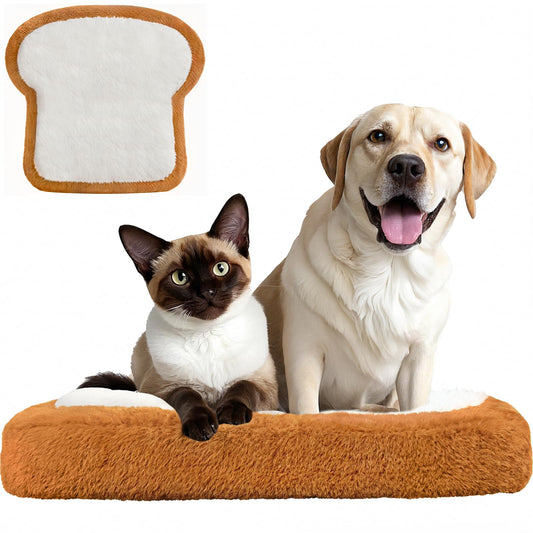 Orthopedic Dog Bed Lage Sizes, Waterproof Toast Dog Bed for Small/Large Dogs Bed The Pet Bed Washable Removable Cover and Non-Slip Bottom Bolster Puppy Kitten Washable Pet Bed