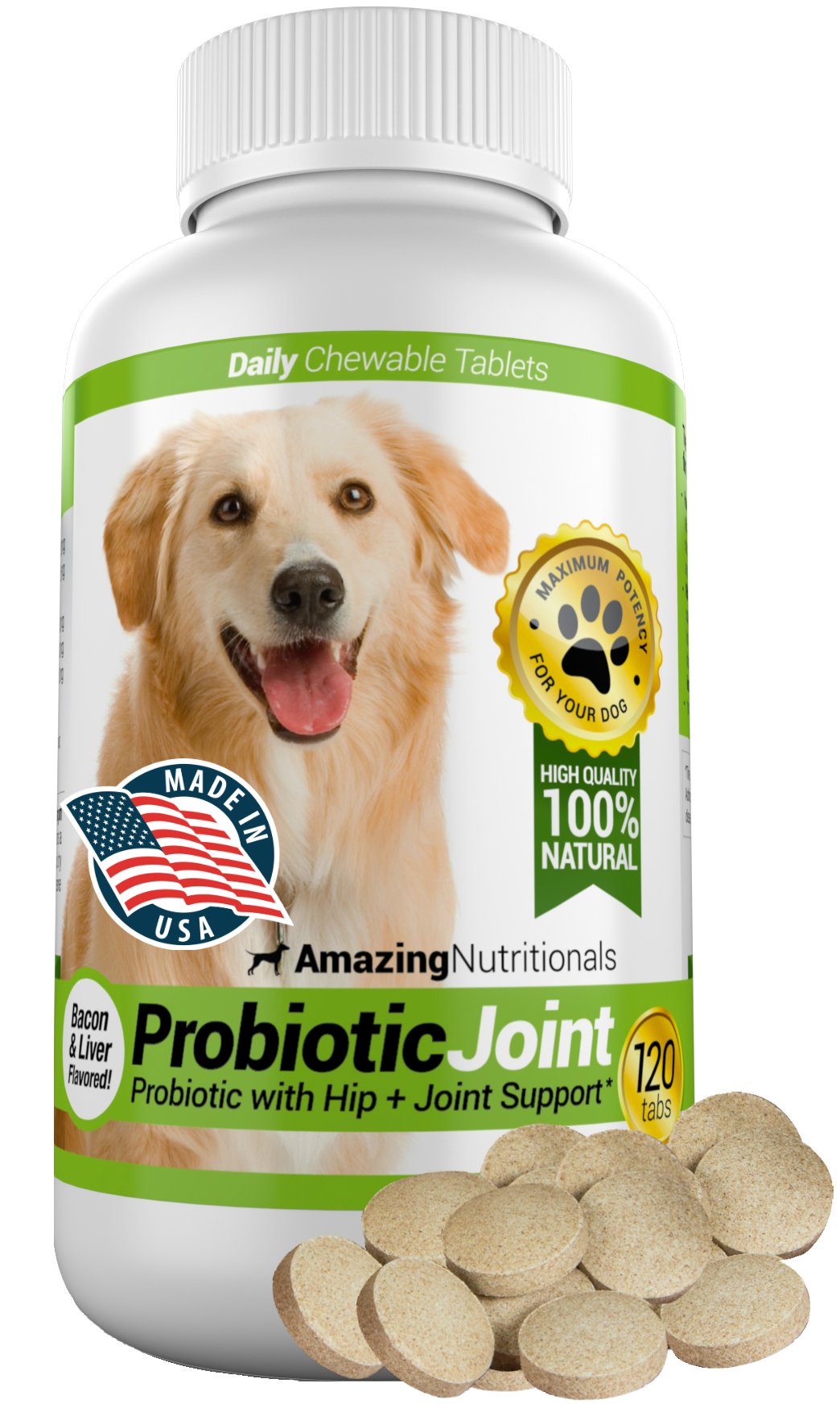Joint Support Turmeric Probiotics for Dogs Digestive Health Bundle - Eliminates Joint Pain Inflammation, Incontinence, Gas and Diarrhea